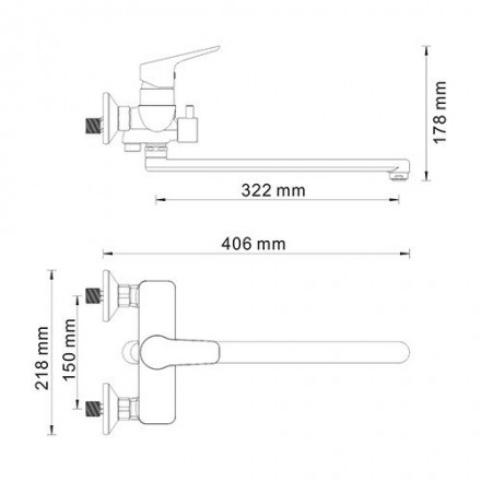 Wasserkraft Lippe 4502L Смеситель для ванны с длинным изливом