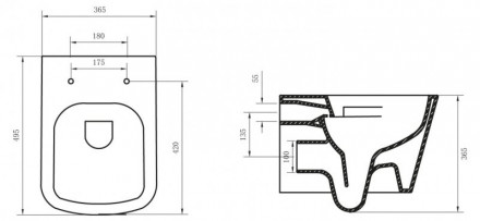 BelBagno ALBANO BB120CHR Унитаз подвесной (чаша)