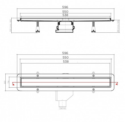 Pestan Betto Line 550 Душевой лоток с решеткой