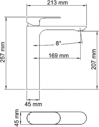 WasserKRAFT Elbе 7403H смеситель для раковины