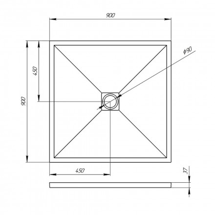 Veconi Tezeo stone TZW20B-90-R1 душевой поддон