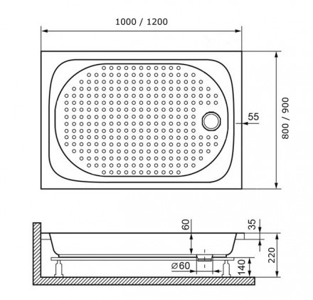 RGW LUX/TN 16180282-21 Душевой поддон прямоугольный 80x120