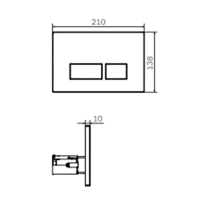 AM.PM I047001 Pro S, клавиша для инсталляции пневматическая, пластик, белый