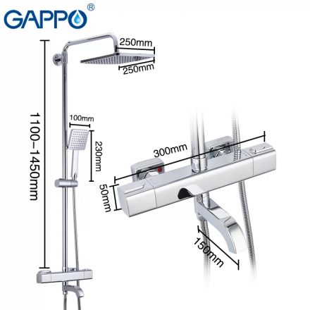 Gappo G2491 душевая стойка с термостатом