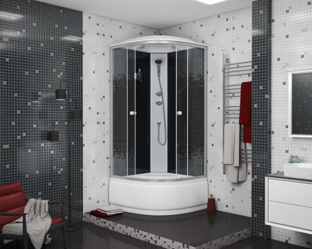 Niagara Eco NG7509-14 black 100х100 душевая кабина высокий поддон