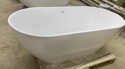 Aquastone Бали 160 с переливом ванна из искусственного камня