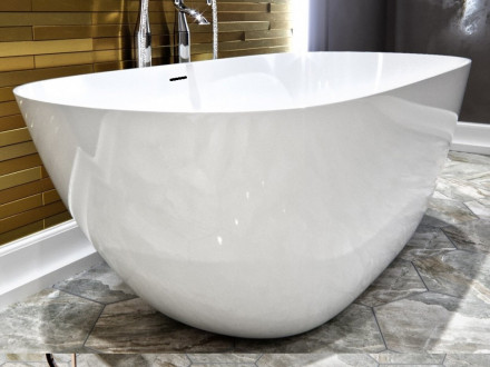 Aquastone Бали 160 с переливом ванна из искусственного камня