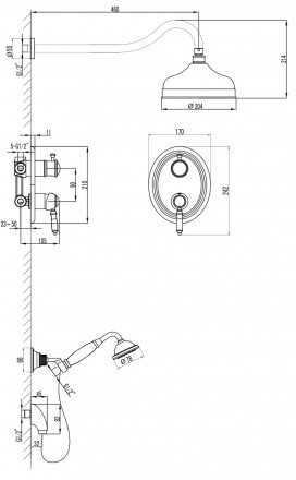 Lemark Villa LM4829B Смеситель для душа встраиваемый