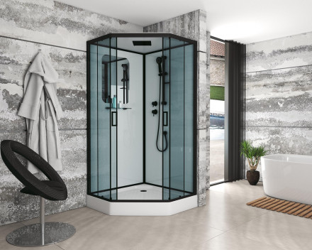 Niagara NG-6902D BLACK 100х100 душевая кабина низкий поддон