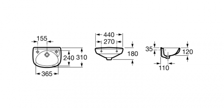 Roca Ibis 320841001 раковина мини 44x31