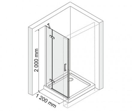 WasserKRAFT Aller 10H05R Душевая дверь 1200