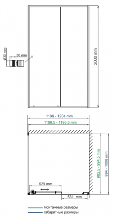 WasserKRAFT Rhin 44S10 Душевой уголок 120x100
