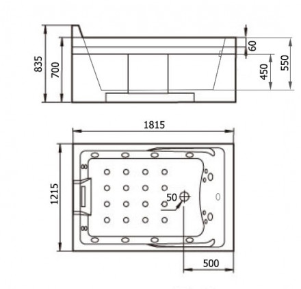 Gemy G9061 O Акриловая ванна 180x120 правая