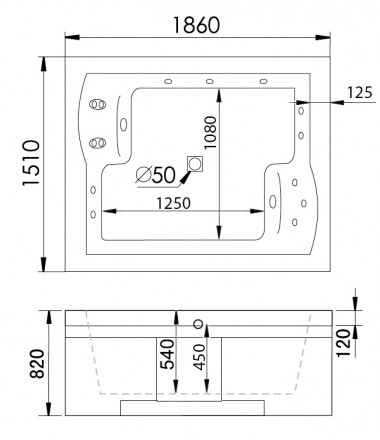 Gemy G9052 II K Акриловая ванна 180x150 левая