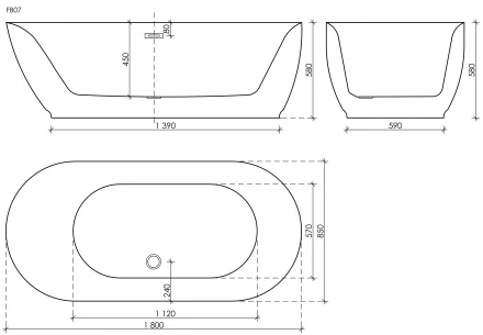 Sancos Single FB07 ванна акриловая 180x85x58