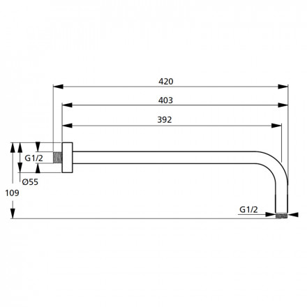 Ideal Standard IdealRain B9445AA держатель верхнего душа 400мм
