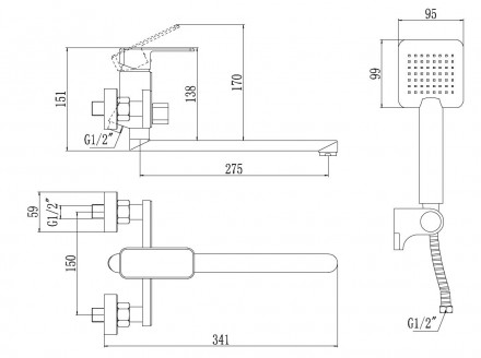 Savol S-600709 смеситель для ванны