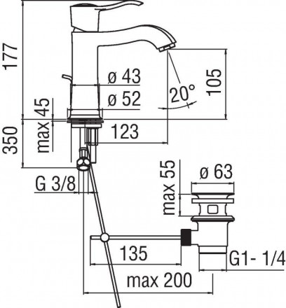 Nobili Sofi SI98118-1BR смеситель для раковины
