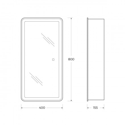 BelBagno SPC-MAR-400/800-1A-LED-TCHЗеркало-шкаф