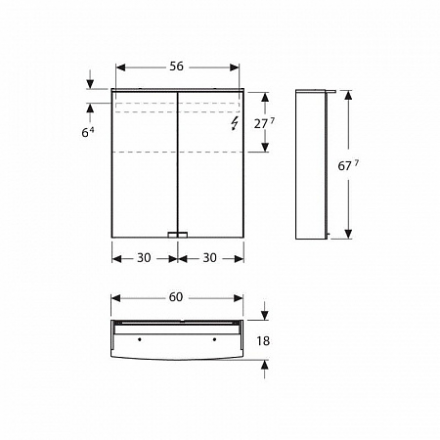 Geberit 529.353.JR.6 Smyle 60 Комплект мебели для ванны