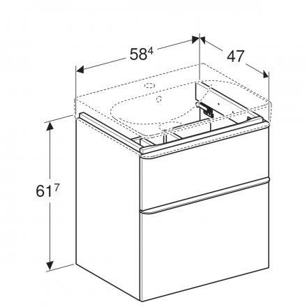 Geberit 529.353.JR.6 Smyle 60 Комплект мебели для ванны