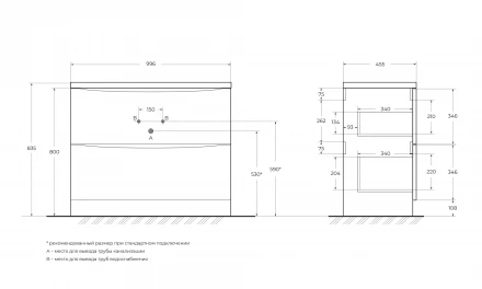 BelBagno ACQUA-800-2C-PIA-BL тумба с раковиной напольная