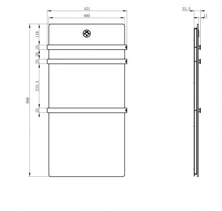 Wonzon &amp; Woghand Stuttgart WW-A503-BR Полотенцесушитель электрический с греющей плитой мрамор темный