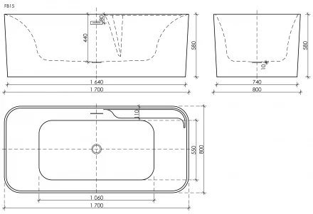 Sancos Sigma FB15 ванна акриловая 170x80x58