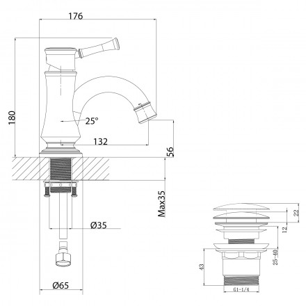 Lemark Peretto LM6306RB смеситель для раковины