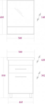 Onika Натали 50 зеркальный шкаф
