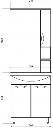 ASB-Mebel Мессина 70/2 Тумба под раковину