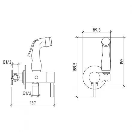Teymi T10501 смеситель с лейкой 230x215x110