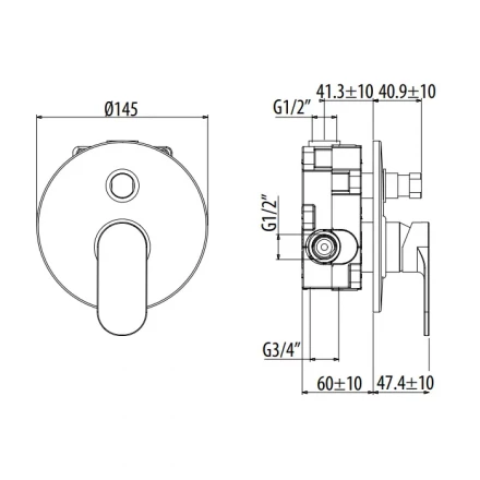 GATTONI H2Omix7000 А0002439022 Смеситель встроенный Nero Opaco