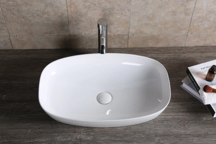 Milleau Miel MU0063-GW Раковина накладная 60x39.5x14 белый глянец