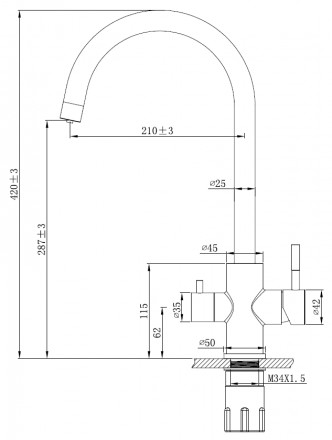 ESKO K22 B Смеситель для кухни