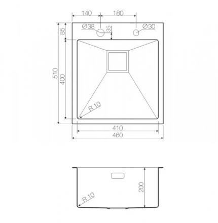 Omoikiri Akisame 46-LG мойка 460x510 светлое золото