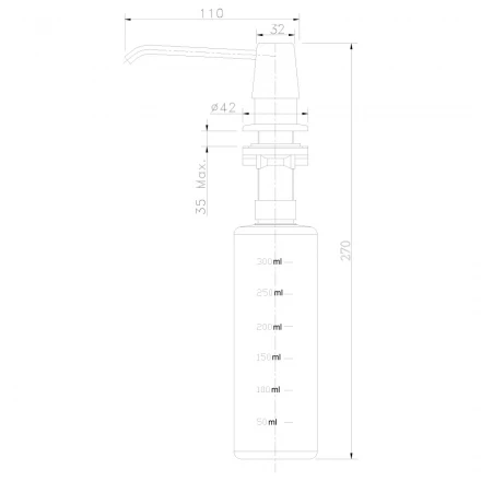 Rossinka AC-22P-White Дозатор для жидких моющих средств врезной белый