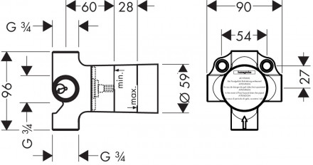 Hansgrohe Quattro 15930180 скрытая часть переключателя