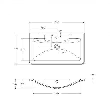 BelBagno ALBANO-800-2C-PIA-RR тумба с раковиной напольная