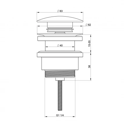 Wonzon &amp; Woghand WW-88SS07-MW Донный клапан для раковины белый матовый