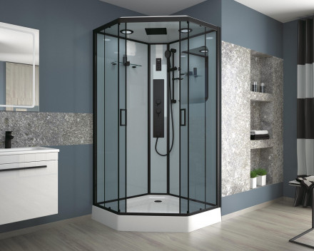 Niagara NG-6902GD BLACK 100х100 душевая кабина низкий поддон