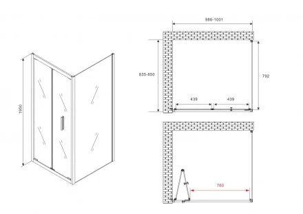 ABBER Sonnenstrand AG07100B-S85B душевой уголок
