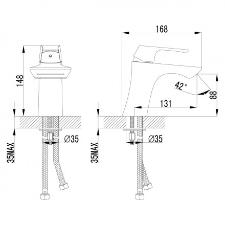 Lemark Unit LM4546C смеситель для раковины с каскадным изливом