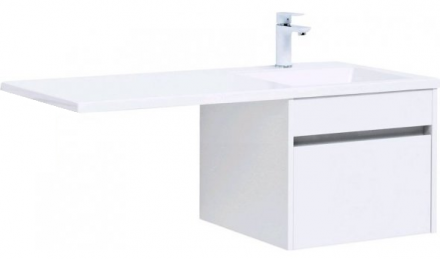 Aquanet Токио 110 R белый тумба с раковиной (подвесная, 1 ящик)