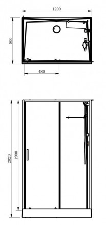Aquanet Passion EVO 120L Black 120x80 Душевая кабина