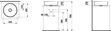 Laufen Kartell 8.1233.1.000.112.1 раковина накладная