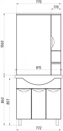 ASB-Mebel Мессина 80/3 Тумба под раковину