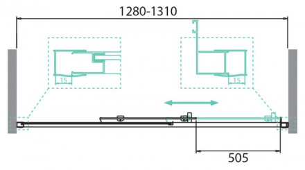 Belbagno DUE-BF-1-130-C-Cr Душевая дверь в нишу