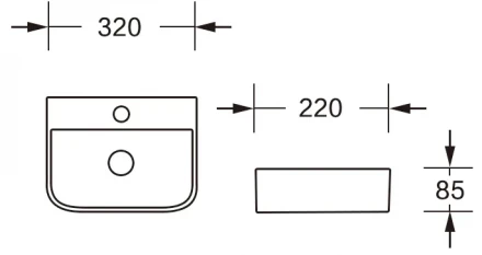 Milleau Perl MU1010A-GW Раковина подвесная 32x22x0.85 белый глянец