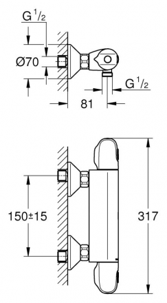 Grohe Grohtherm 1000 New 34143003 Смеситель термостат для душа